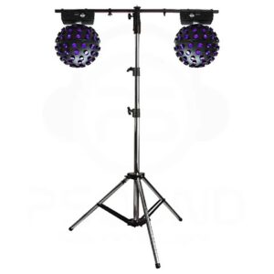 Lichtset 4: 2x led spiegelbol-effect aan statief